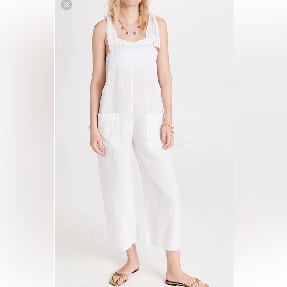 9 Seed Resort Linen Catigo Beach Overalls. Size Small. Originally $229, now $69